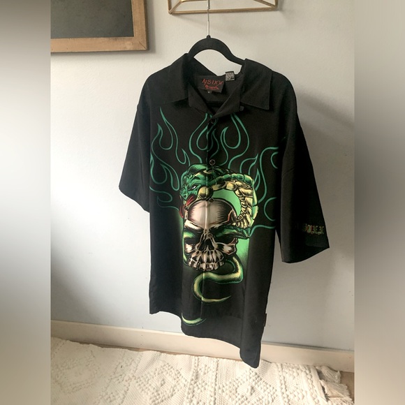 Nikki Sixx Motley Crüe Dragonfly Button Up - Picture 1 of 6